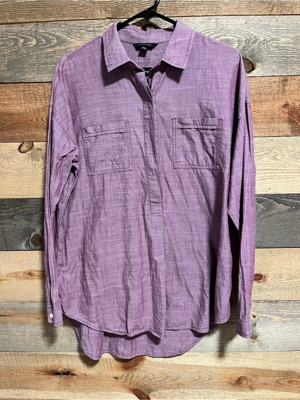 Women’s Long-Sleeve Casual Pullover Shirt - Lavender. Lands End Size 10.